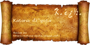 Katona Ágota névjegykártya