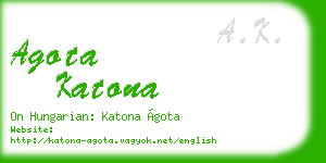 agota katona business card