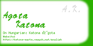 agota katona business card